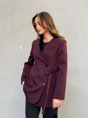 yan bağlamalı ceket bordo