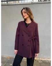 yan bağlamalı ceket bordo 5