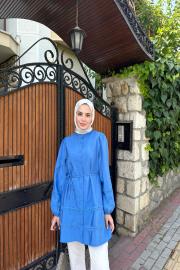 brode detaylı tunik mavi 2