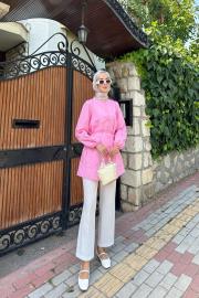 brode detaylı tunik pembe 4