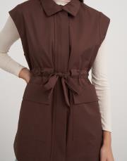 ön cepli bağlamalı yelek acı kahve 3