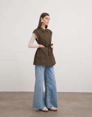 ön cepli bağlamalı yelek haki 2