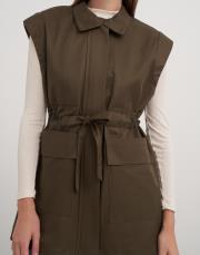 ön cepli bağlamalı yelek haki 3