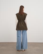 ön cepli bağlamalı yelek haki 4