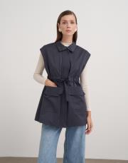 ön cepli bağlamalı yelek lacivert