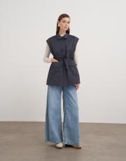 ön cepli bağlamalı yelek lacivert 2