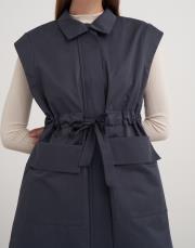 ön cepli bağlamalı yelek lacivert 3