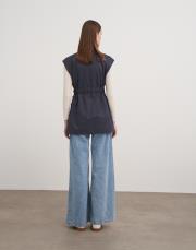 ön cepli bağlamalı yelek lacivert 4