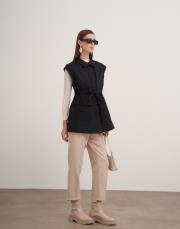 ön cepli bağlamalı yelek siyah 2