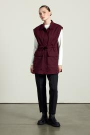 ön cepli bağlamalı yelek bordo