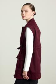 ön cepli bağlamalı yelek bordo 2