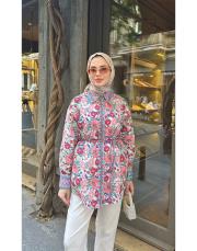 floral desenli gömlek mavi