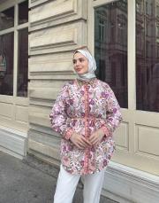floral desenli gömlek pembe 3