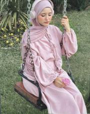 bağlama detaylı etekli takım pudra