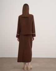 çoban dikişli etekli takım acı kahve 3