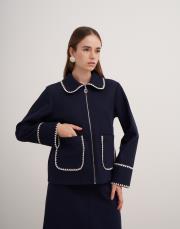 çoban dikişli etekli takım lacivert