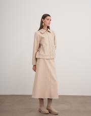 çoban dikişli etekli takım bej 2