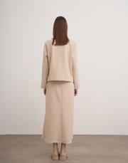 çoban dikişli etekli takım bej 4