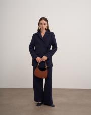 yan bağlamalı ceketli takım lacivert