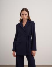 yan bağlamalı ceketli takım lacivert 2
