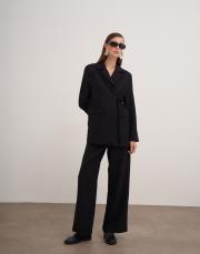 yan bağlamalı ceketli takım siyah 3