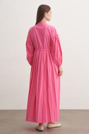 pile detaylı basic elbise pembe 4