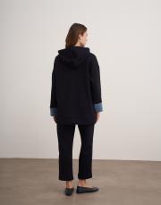 kapüşonlu denim detaylı takım lacivert 4