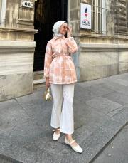 balon kol tunik turuncu