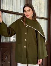 pelerinli kaşe ceket haki