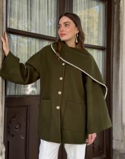 pelerinli kaşe ceket haki 2