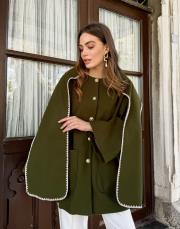 pelerinli kaşe ceket haki 4