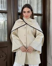 pelerinli kaşe ceket bej 4