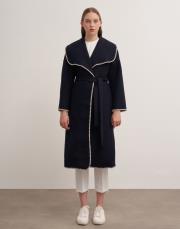 uzun çoban dikişli kaşe kaban lacivert 2