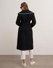 uzun çoban dikişli kaşe kaban siyah 4