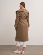 uzun çoban dikişli kaşe kaban yağ yeşili 4