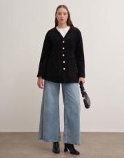 inci düğmeli köyün tüyü ceket siyah 2