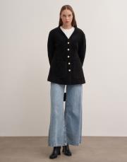 inci düğmeli köyün tüyü ceket siyah 3