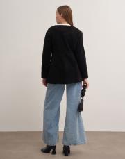 inci düğmeli köyün tüyü ceket siyah 4