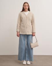 inci düğmeli köyün tüyü ceket bej 3