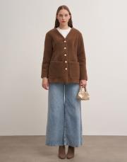 inci düğmeli köyün tüyü ceket kahverengi 2