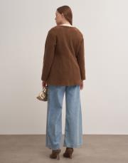 inci düğmeli köyün tüyü ceket kahverengi 4