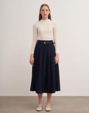 kemerli etek lacivert