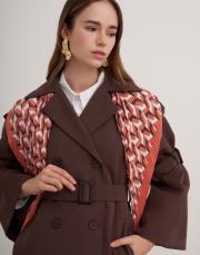 kol kemerli trençkot acı kahve