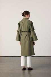 kol kemerli trençkot haki 3