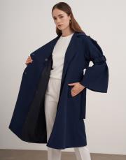 kol kemerli trençkot lacivert