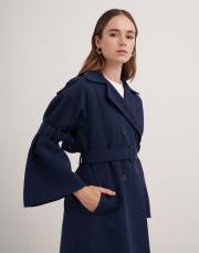 kol kemerli trençkot lacivert 2