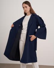 kol kemerli trençkot lacivert 4