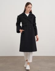 kol kemerli trençkot siyah 2