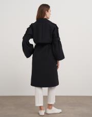 kol kemerli trençkot siyah 4