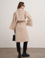 kol kemerli trençkot bej 4
